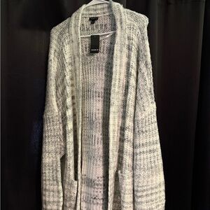 Torrid Gray Knit Open-Front Cardigan